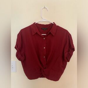 Shinestar Button Up Cropped Shirt